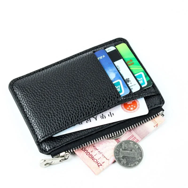 New Fashion Men's Leather Money Clips Wallet Multifunctional Thin Man Card Purses Women ID Business Card for Money Holder Purse