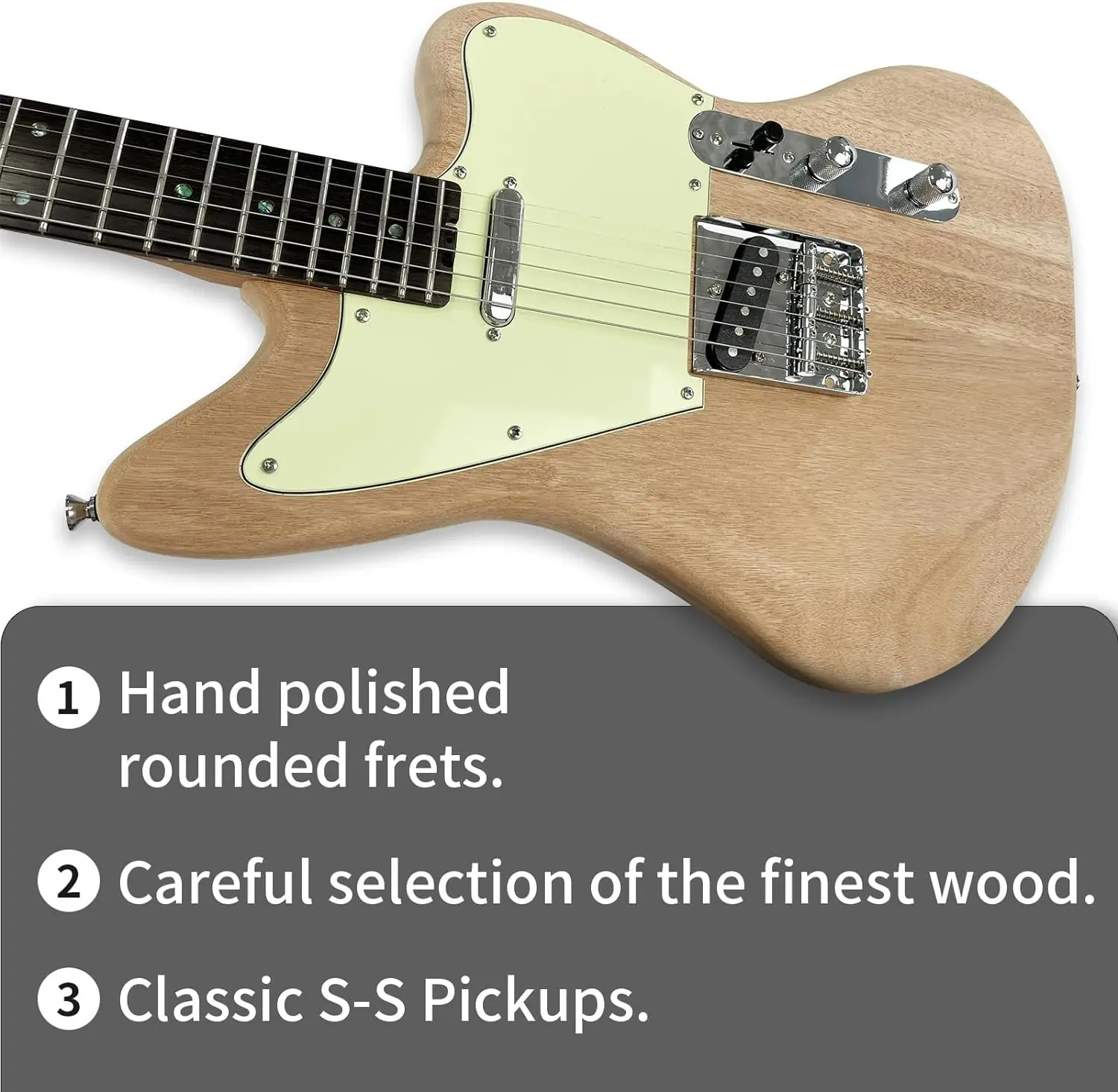 Censtar DIY Electric Guitar Kit Mahogany Body and Neck Rosewood Fretboard Unfinished Uncut DIY Guitar Kit Build Your