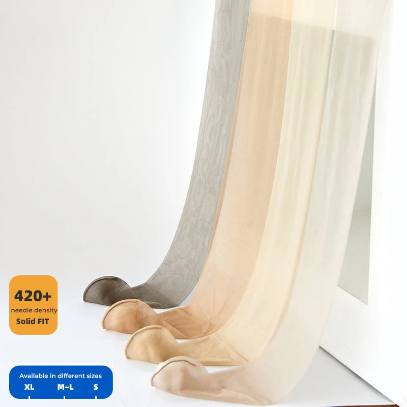Summer 15 Denier Ultra Sheer Tights Nylon Black Pantyhose for Tall Women Large Size Ladies Nylons Stockings Skin Color Hosiery