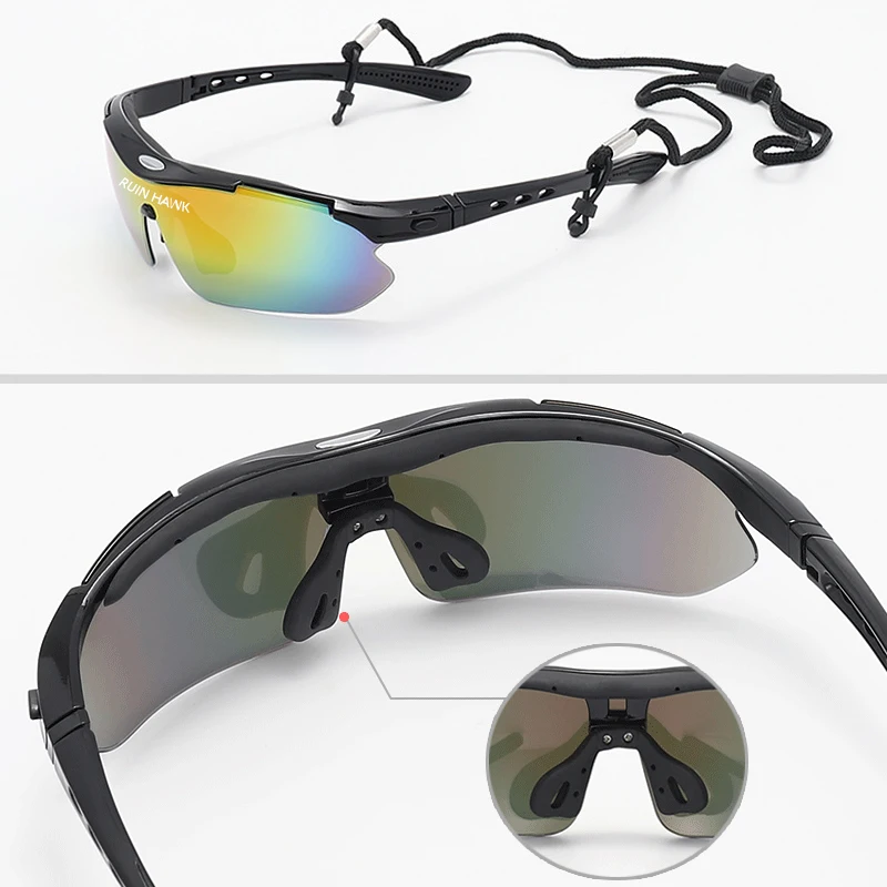 Polarized Sports Glasses Outdoor road cycling UV protective glasses for men and women mountaineering and camping sunglasses with 5 lenses