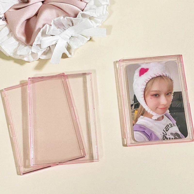 INS Acrylic Transparent Photocard Holder Korean Idol Photo Protection Sleeve Clear Photos Display Photo Frame Small Card Holder