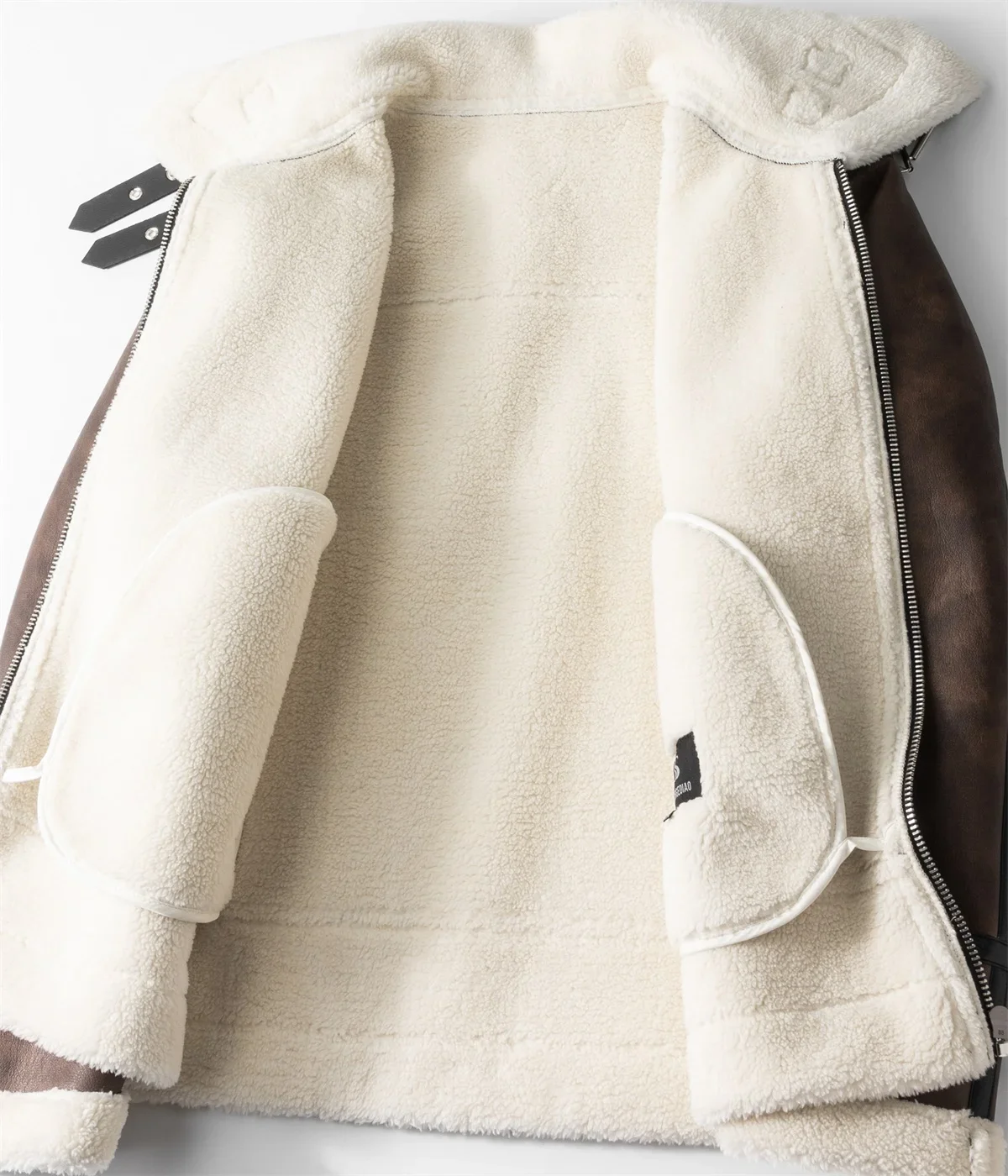 New Warm Cashmere Coat Brand Leather Jackets Thickened Warm Sheepskin Leather Coat  Men's Luxury Fur Lamb Wool Leather Coat 3