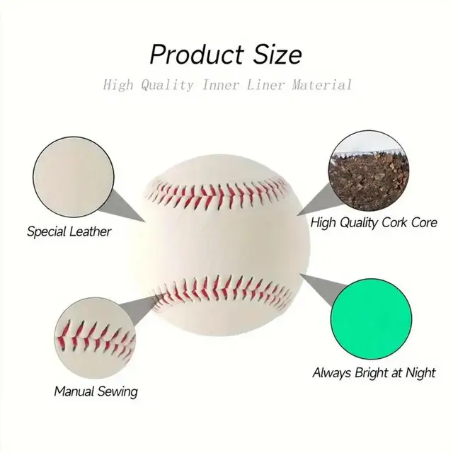 Baseball No. 9Softball Hardball Training Handmade Balls Fitness Products White Safety Kid Baseballs Men's Practice Team Game 5