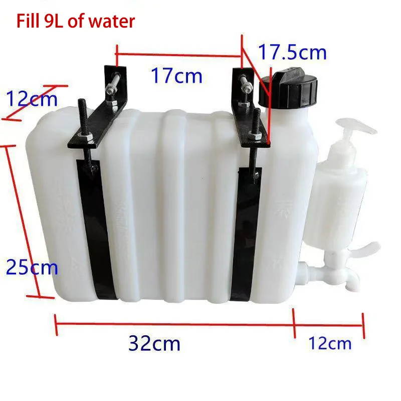 9L Truck Mounted Hand Washing Water Tank With Faucet Water Storage Tank Horizontal Rectangular Storage Bucket With Bracket