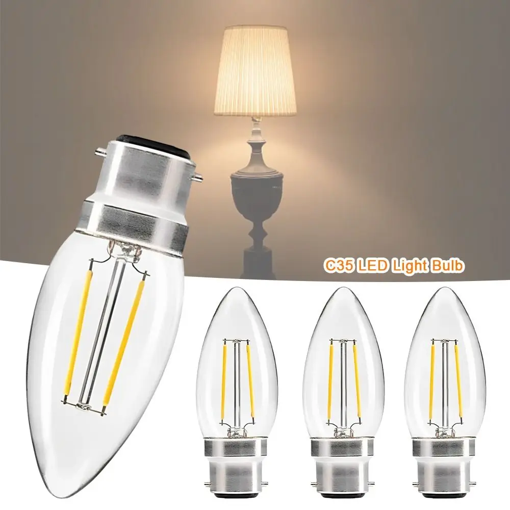 

6W B22 220V Crystal Light Bulb 2700K 6000K White light C35 LED Light Bulb Candle Incandescent Candle Bulb Light Home Decoration