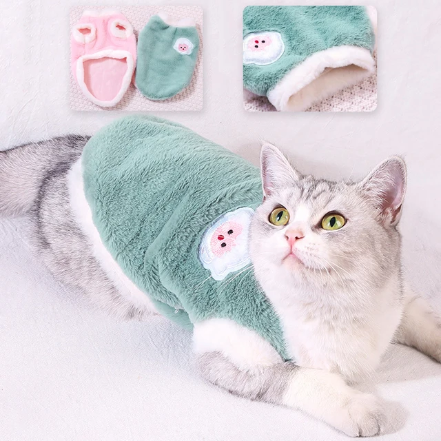 Vêtements doux pour chat, pour petits et moyens chiens, animaux de compagnie, chatons chauds, vêtements d'hiver pour chaton, petits chats, gilets 1