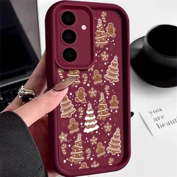 Festive Christmas TPU Phone Case with Cheerful Design for Galaxy S20 FE (A887 Wine Red)