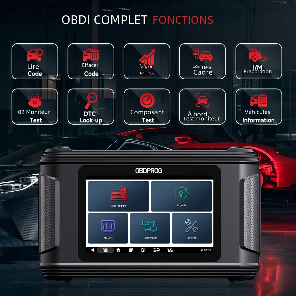 OBDPROG-Outil de calibrage du cluster de voiture M500, OBD2, Cristal de l'huile, réglage du réglage, EAU automobile, lecteur de code