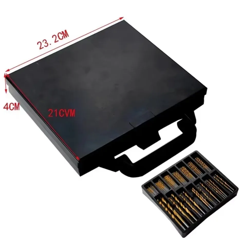 Fried Dough Twists Drill 1.5-10 Combination Drill High Speed Steel Titanium Plated Drill Combination 99 Piece Box