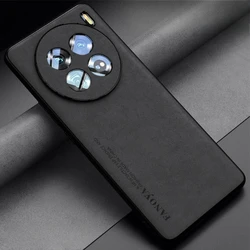 Premium Skinsheep Leather Shockproof Matte Phone Case with TPU Bumper for X200 Pro Mini (Black)