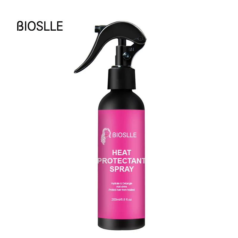 BIOSLLE 200ML 6.8oz Hair Heat Protectant Spray For Hair Protect from Flat Irons & Hot Blow Dry Frizz Control Making Shiny