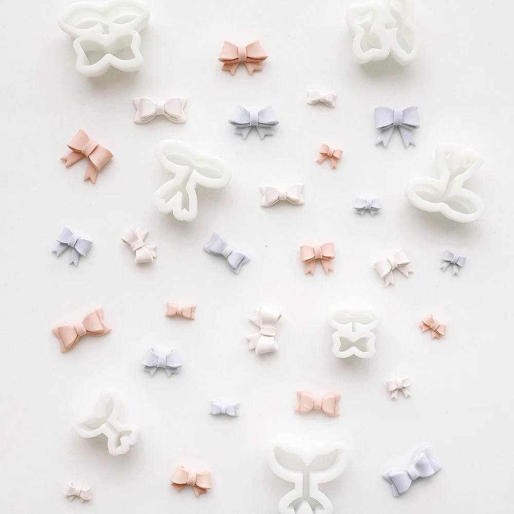 1PC 다양한 모양의 보우 폴리머 클레이 커터, DIY 귀걸이, 수제 선물 펜던트, 장식 제작 도구