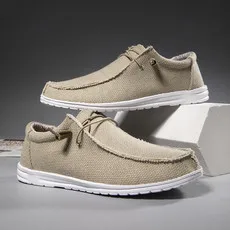 

Men Casual Shoes Breathable Canvas Shoes Comfortable Vulcanized Shoe Outdoor Soft Flat Footwear Walking Sneakers Driving Loafers