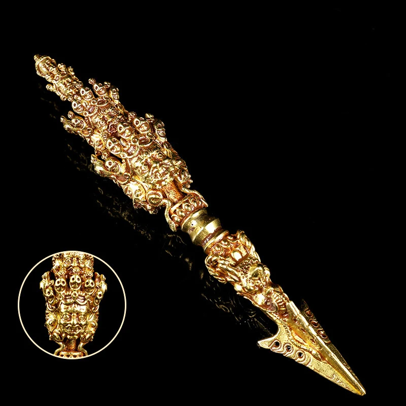

Tibetan Buddhist Vajra Phurba Collectibles Gifts home decor Figurines 15.5cm