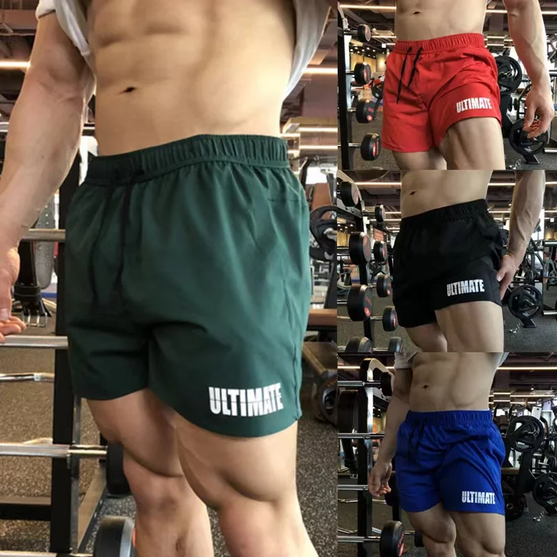 

New men's fitness shorts, summer breathable solid color outdoor sports running suit M-3XL