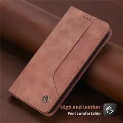 Premium PU Leather Flip Wallet Cover Case - Galaxy A30s (Brown)