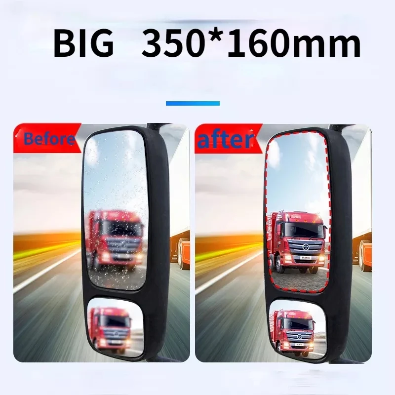 

2pcs Big Rear View Mirror Rainproof Film Car Side Window Anti Fogging Glare Truck Waterproof Protective Stickers Accessories