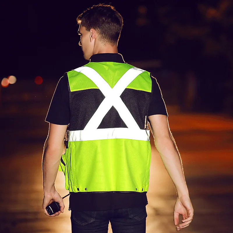 Reflective Safety Vest Resistant/Lightweight High Visibility with Reflective Strips Working Clothes Motorcycle Cycling Sports