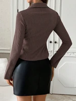 Chemise à manches longues pour femmes, rayée, Slim, boutonnée, travail, déplacements, haut court, Streetwear, automne/hiver 2