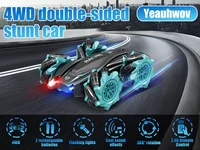 Remote Control Cars for Double Sided Rotating Light Music Four-Wheel Drive Off-Road Racing Toy Racing RC Stunt Car Toy for Kids 1