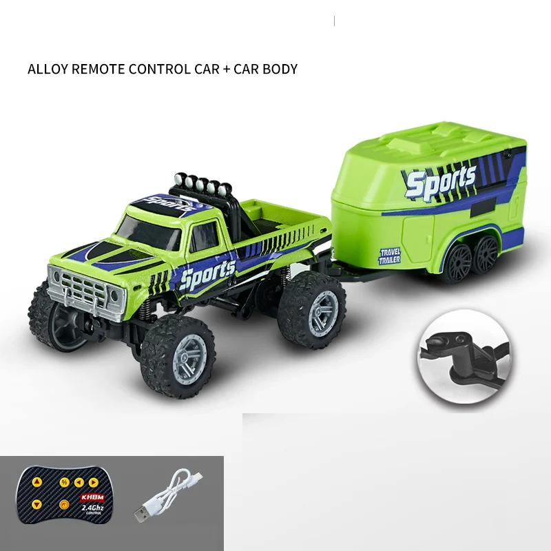 Voiture RC avec remorque - 2.4GHz, 4 roues motrices, 3 couleurs