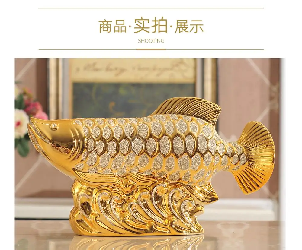 

2020 TOP COOL HOME OFFICE COMPANY SHOP TALISMAN MONEY DRAWING FORTUNE AROWANA GOLDEN FISH FENG SHUI GOOD LUCK DECORATIVE STATUE