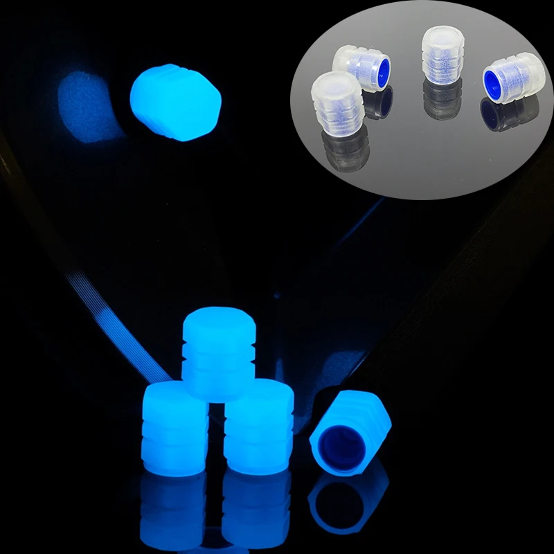 Valve Stem Caps Universal Glowing in Dark Fluorescent Car Tire Valve Caps Cover Fits Trucks Bikes Motorcycles Bicycles 4-16Pcs