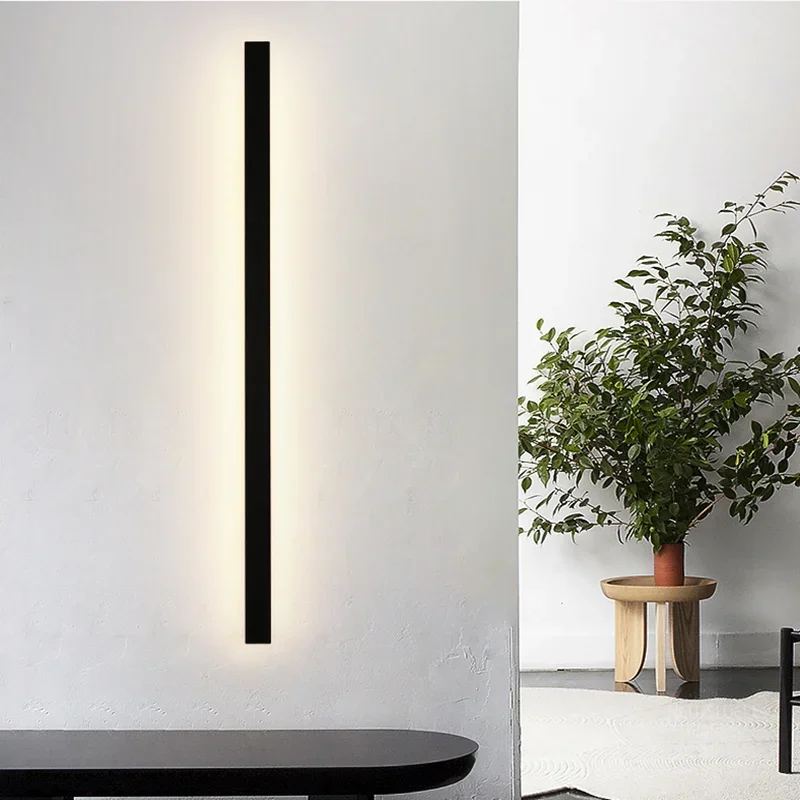 Modern minimalist line wall lamp bedroom headboard corridor master bedroom background wall creative minimalist strip lamp - Image 2