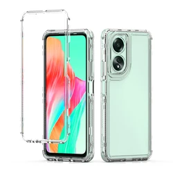 Crystal Clear 3-in-1 Shockproof Transparent Case with Hard Bumper and Soft TPU Protective Cover for A79 5G (Clear)