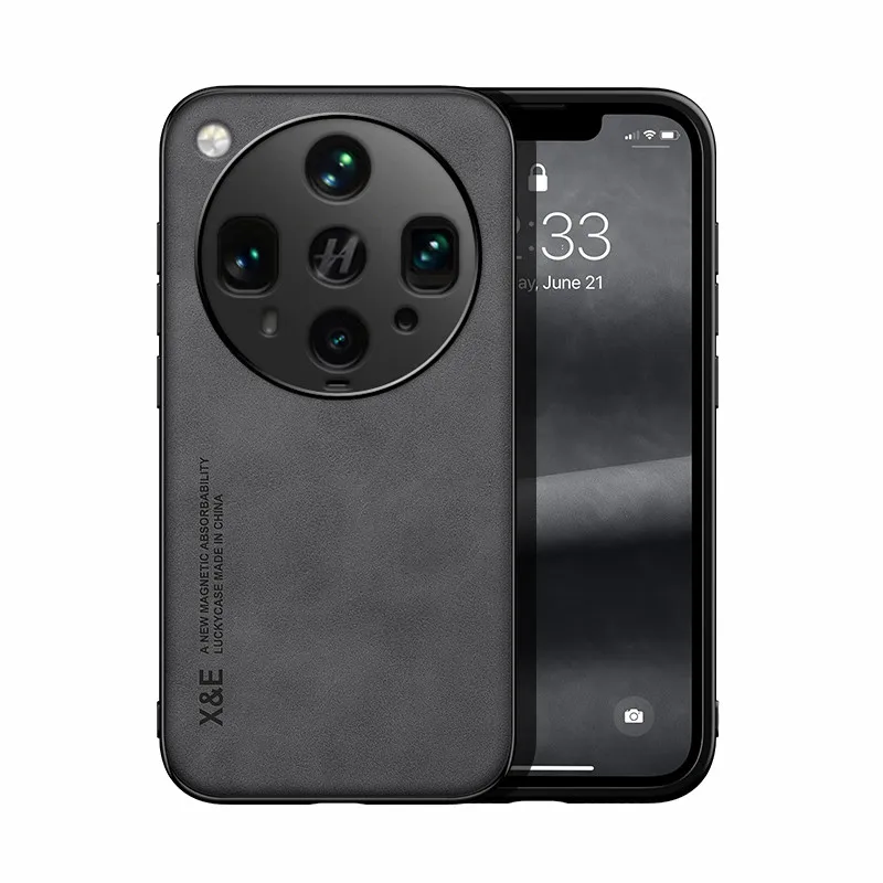 Vintage Durable Skin-Feeling PU Leather Phone Cover with Lens Protection