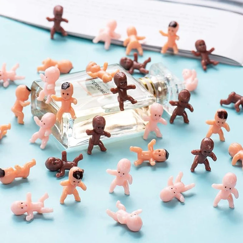 30 Stücke Mini Kunststoff Babys Kuchen Dekorationen Baby Dusche Spiel Tiny Baby Dunkle Haut Eiswürfel Spiel Party Supplies – Detail 6