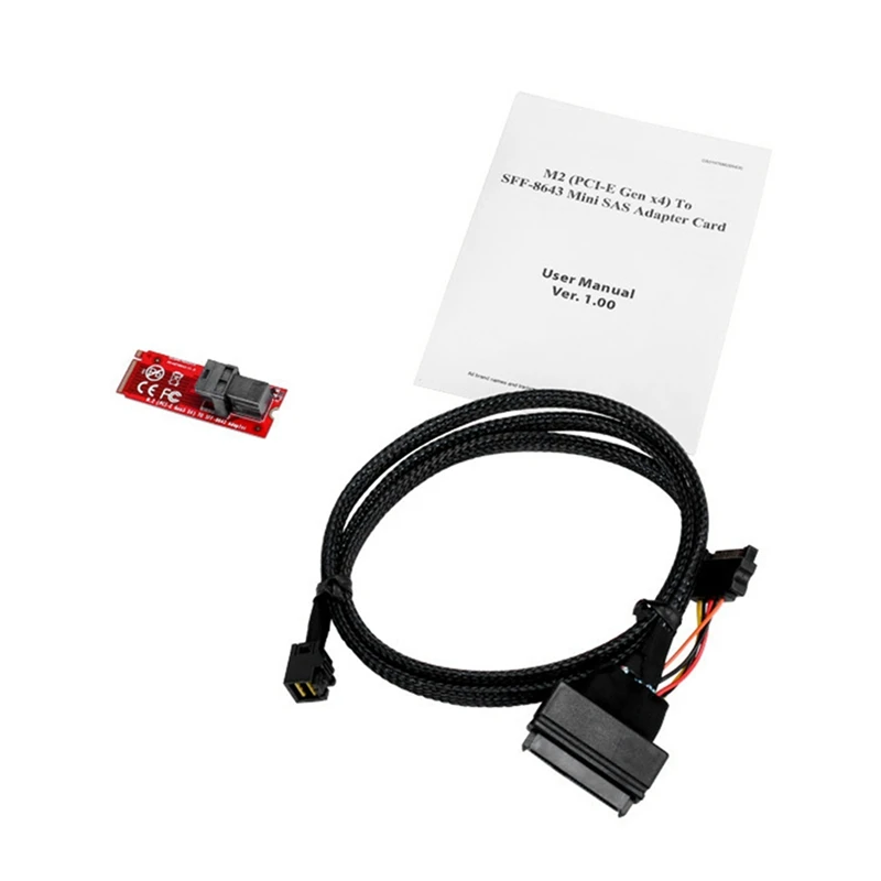 

M.2 To U.2 SFF-8639 Adapter Card PCI-E4.0 NVME Protocol Converter SFF-8643 Multi-Functional Complete Set With Cable