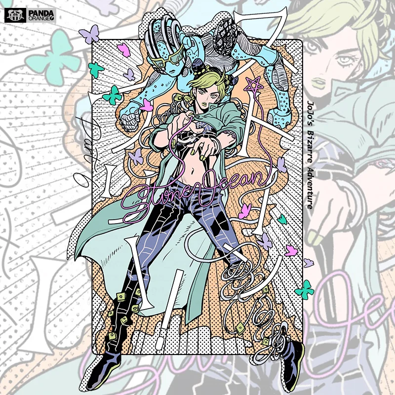 

Japanese Anime Game JoJo's Bizarre Adventure Couple Short Sleeve T-shirt Round neck sweater Fake two tops leisure Clothing