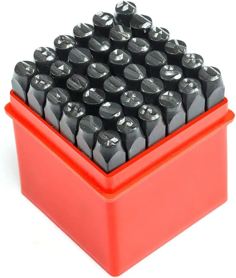 Steel Lettering Set Number and English Printing Yool Metal Stamp for Plastic, Wood, Leather, Mold, 36 Pcs