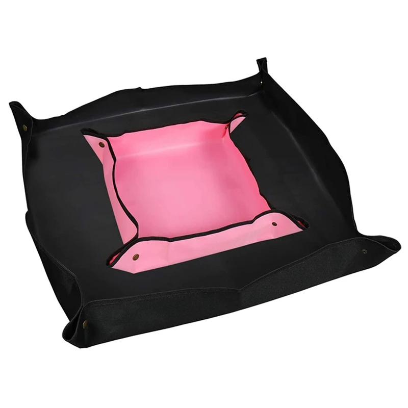 

2 Pcs Plant Pot Mat, Waterproof Plant Tarpaulin Garden Cloth Anti-Dirt Transplanting Flower Pot Mat Set Black, Pink