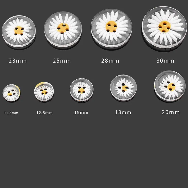 20 Stuks Hars Knopen Daisy Hand Naaien Knopen Knopen Voor Het Naaien Van Diy Ambachten Kleding 11.5-30Mm