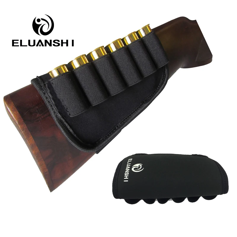 thickening Prevent slipping Elastic Buttstock 12 Gauge Ammo Pouch Holder Hunting Molle Pouch Gun Accessories Nylon