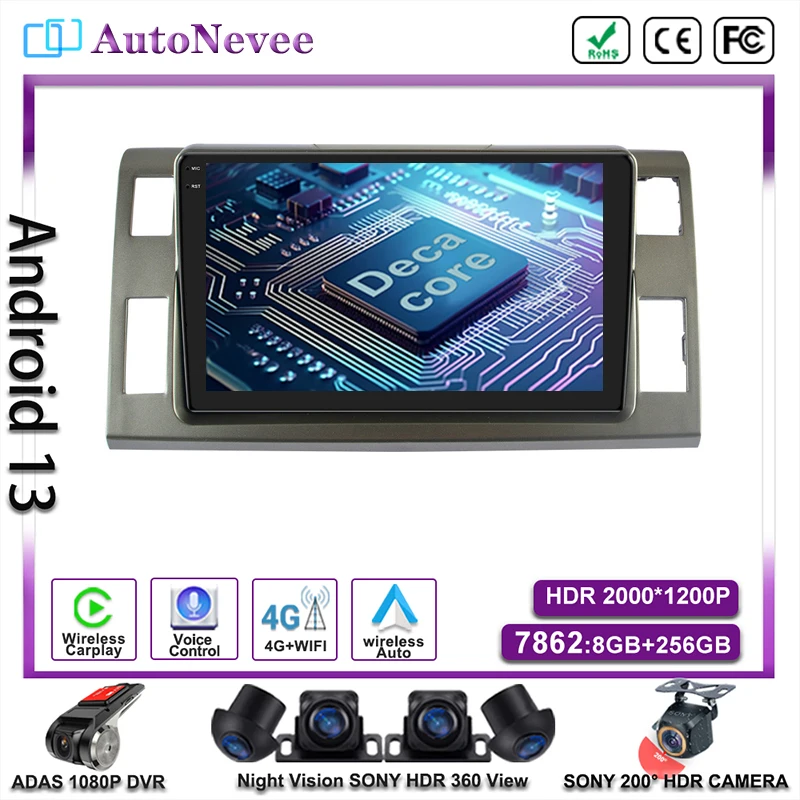 

Android 13 DVD NO 2DIN For Toyota Previa 3 III XR50 Estima 2006-2019 RHD Auto Radio Stereo Multimedia Car Player GPS Navigation