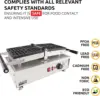 Waffle Maker Thick Swing Type 4 Pcs Professional Use Removable Plates with Nonstick Coating 110V 14"D x 23"W x 12"H 5