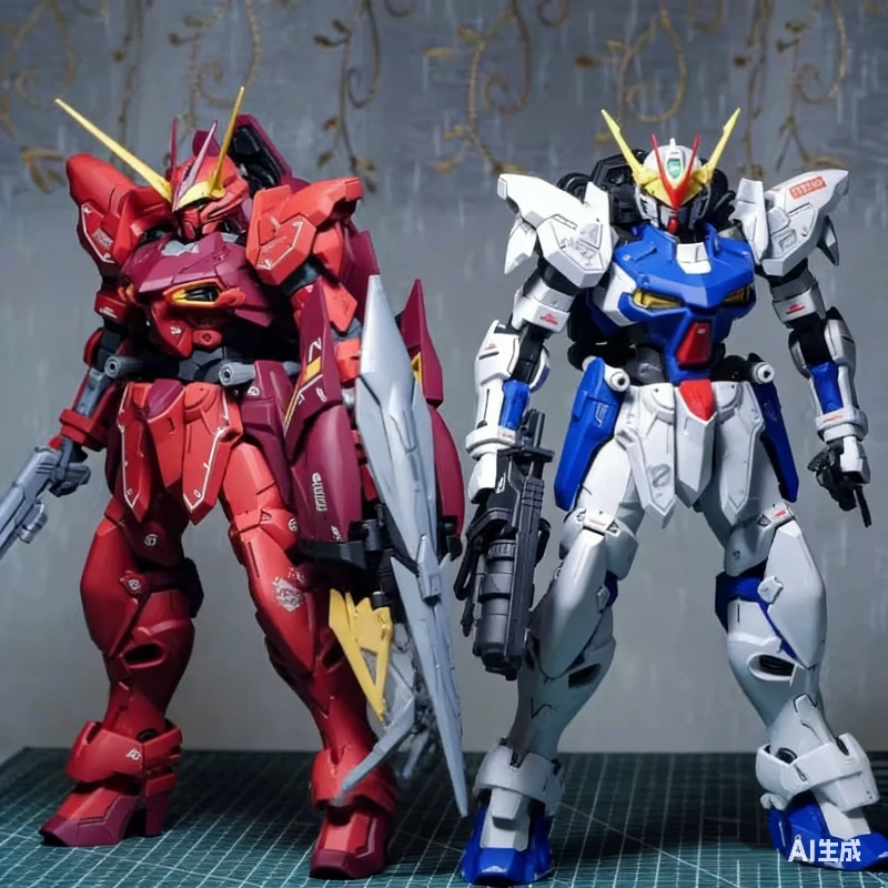 MG RGX-00 1/100 Weiß & Rot Testament Bausatz-Modell Actionfigur Anime Mecha Spielzeug mit Wassertransferdruck & Displayständer Jungen-Geschenk