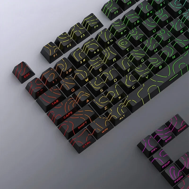 Topographic PBT Keycaps for Mechanical Keyboards