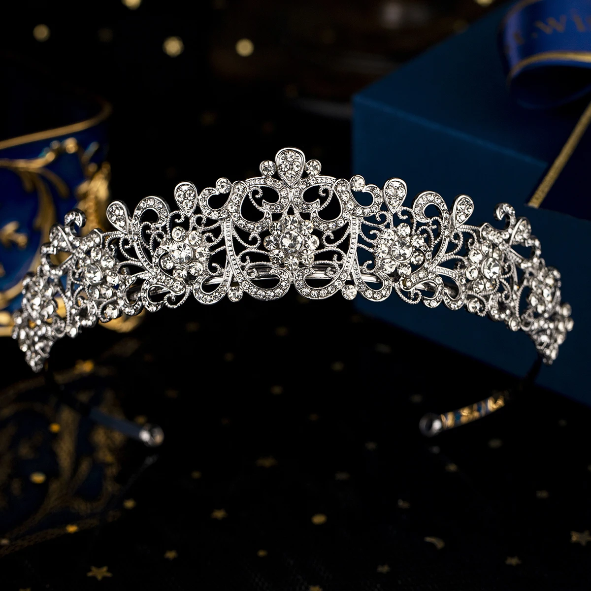 Vintage Bridal Crown Baroque Round Cake Crown Crystal Hair Bands Wedding Dress Headdress Hair Accessories Jewelry