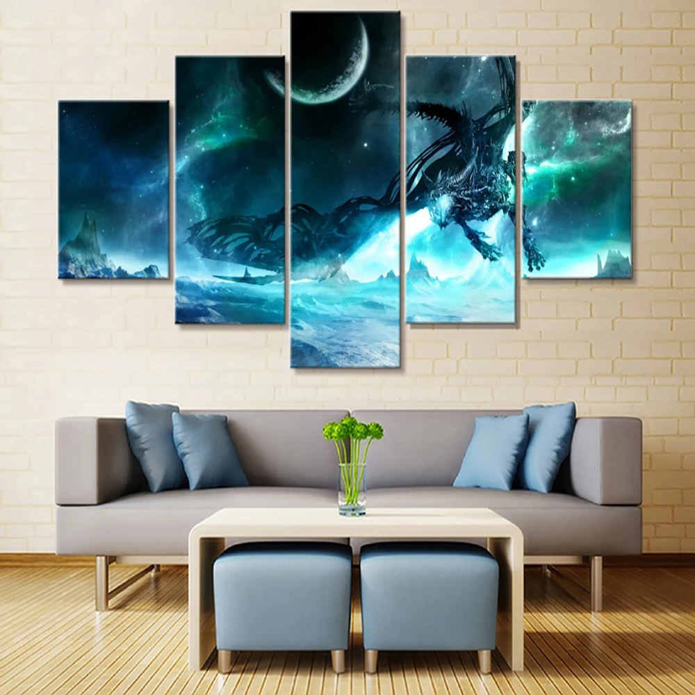 Canvas Wall Art Picture Print Framed Game Poster 5 Panel for Living Room Bedroom