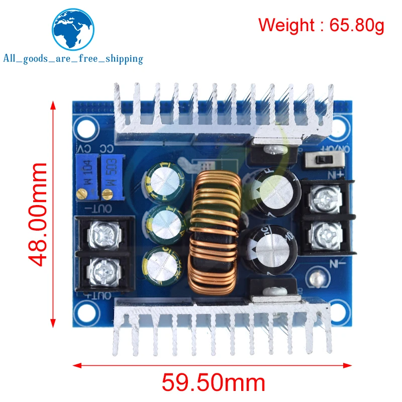 300W 20A DC-DC 벅 컨버터 스텝 다운 모듈 정전류 LED 드라이버 전력 스텝 다운 전압 모듈 전해 커패시터