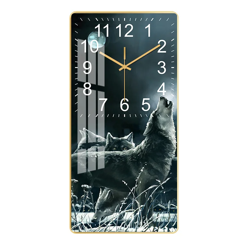 Rectangular wall clock living room study wall clock in northern Europe home fashion simple silent clock creative clock 