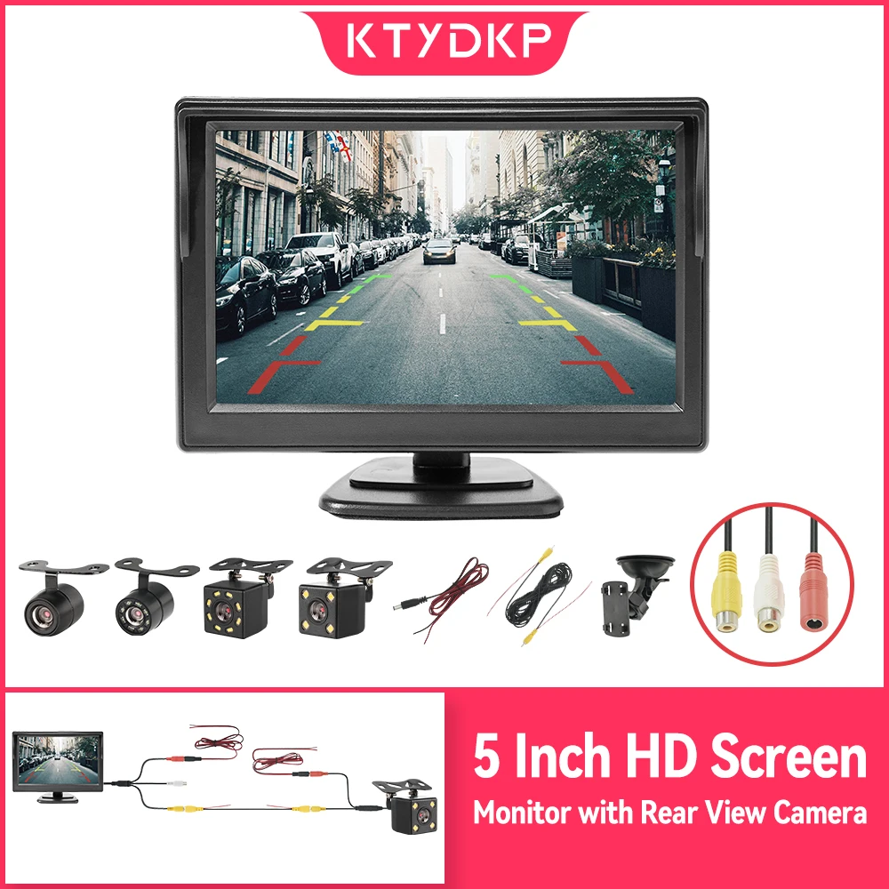Car Rear View Camera Monitor for Vehicle Video Parking LED Night Vision HD Reversing Camera with Screen Display car rear view camera,car parking monitor