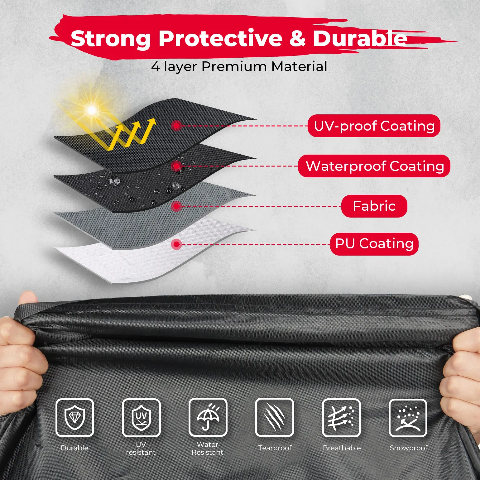 Rubber Cover Dust Protection Cover Atv Accessories UTV Protect Utility Vehicle Storage Cover Compatible with Polaris Ranger 570 900 1000 RZR 900 Models 2014-Side-by-Side SxS