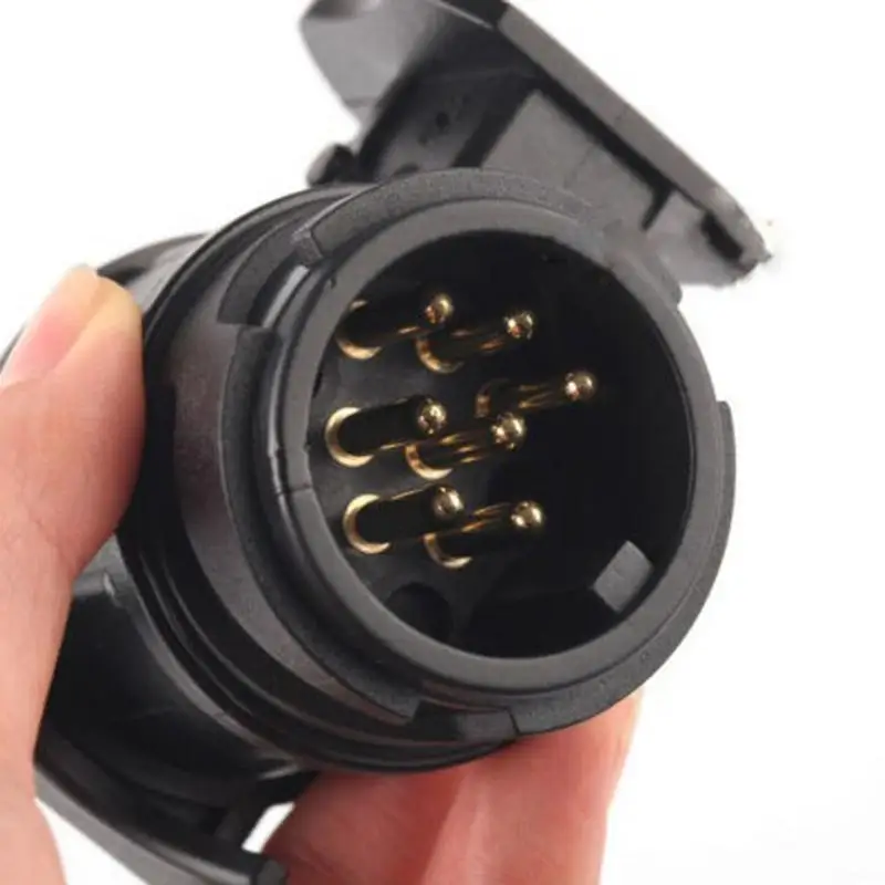 

Pc Car Trailer Truck 7 Pin Plug Adapter Converter Tow Bar Socket Black For Commercial Vehicle Trailer RV Sedan Ship