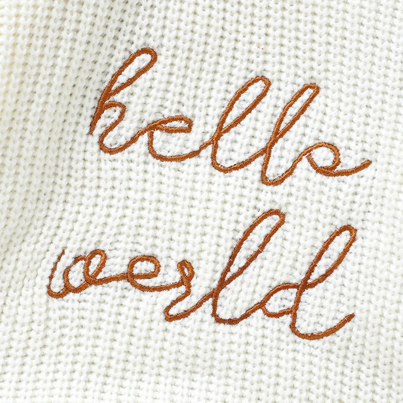  긴팔 바디 수트, 가을  소년 소녀 점프 수트, 니트 어린이 의류, 패션 자수 문자 0-18M 롬퍼