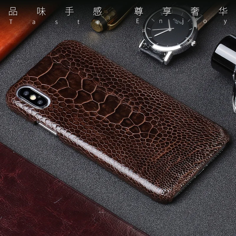 

Original Ostrich skin phone case For iPhone 11 pro max 12 pro xr Luxury genuine leather back cover for iphone 11 PRO MAX fundas